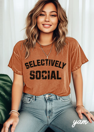 Selectively Social Tee *9 Colors (S-3X)