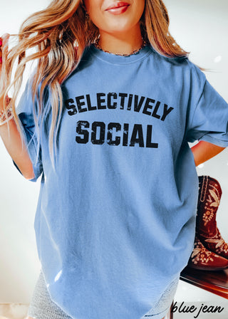 Selectively Social Tee *9 Colors (S-3X)