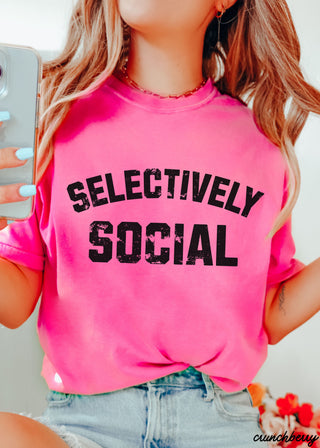 Selectively Social Tee *9 Colors (S-3X)