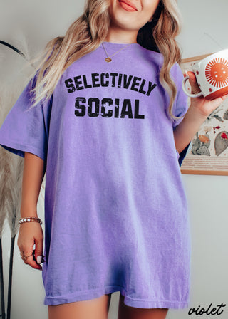 Selectively Social Tee *9 Colors (S-3X)