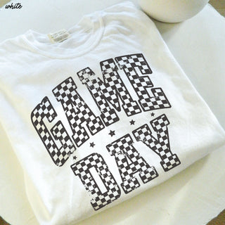 Game Day Checkered Tee *12 Colors (S-3X)