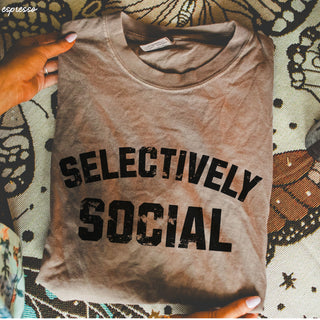 Selectively Social Tee *9 Colors (S-3X)