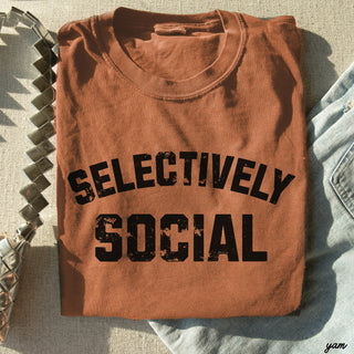 Selectively Social Tee *9 Colors (S-3X)