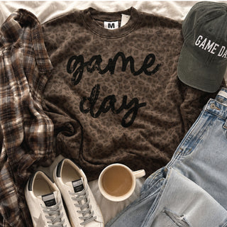 PREORDER Leopard Cursive Game Day Sweatshirt *LEOPARD (S-3X)