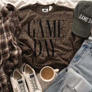 PREORDER Leopard Game Day Varsity Sweatshirt *LEOPARD (S-3X)