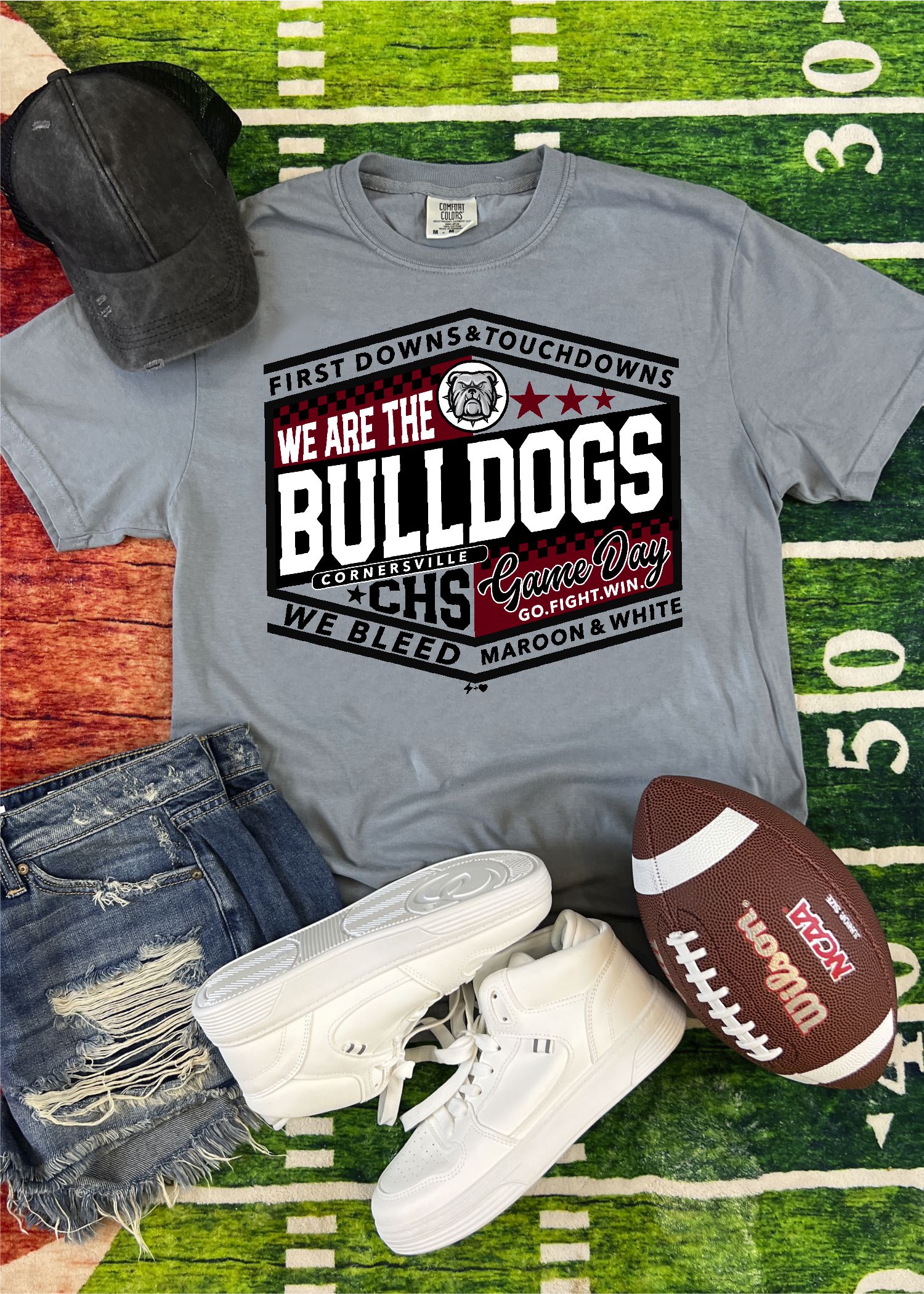 First Downs Bulldogs Comfort Colors Tee
