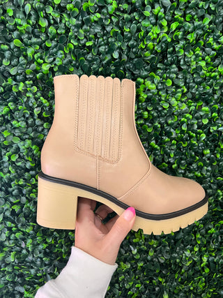 Make A Statement Taupe Chelsea Boots