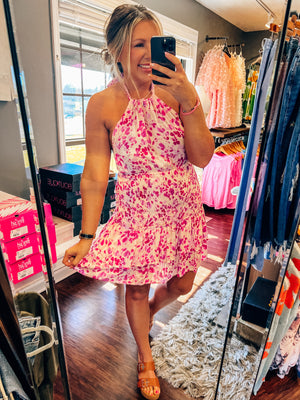 Pretty In Pink Halter Dress